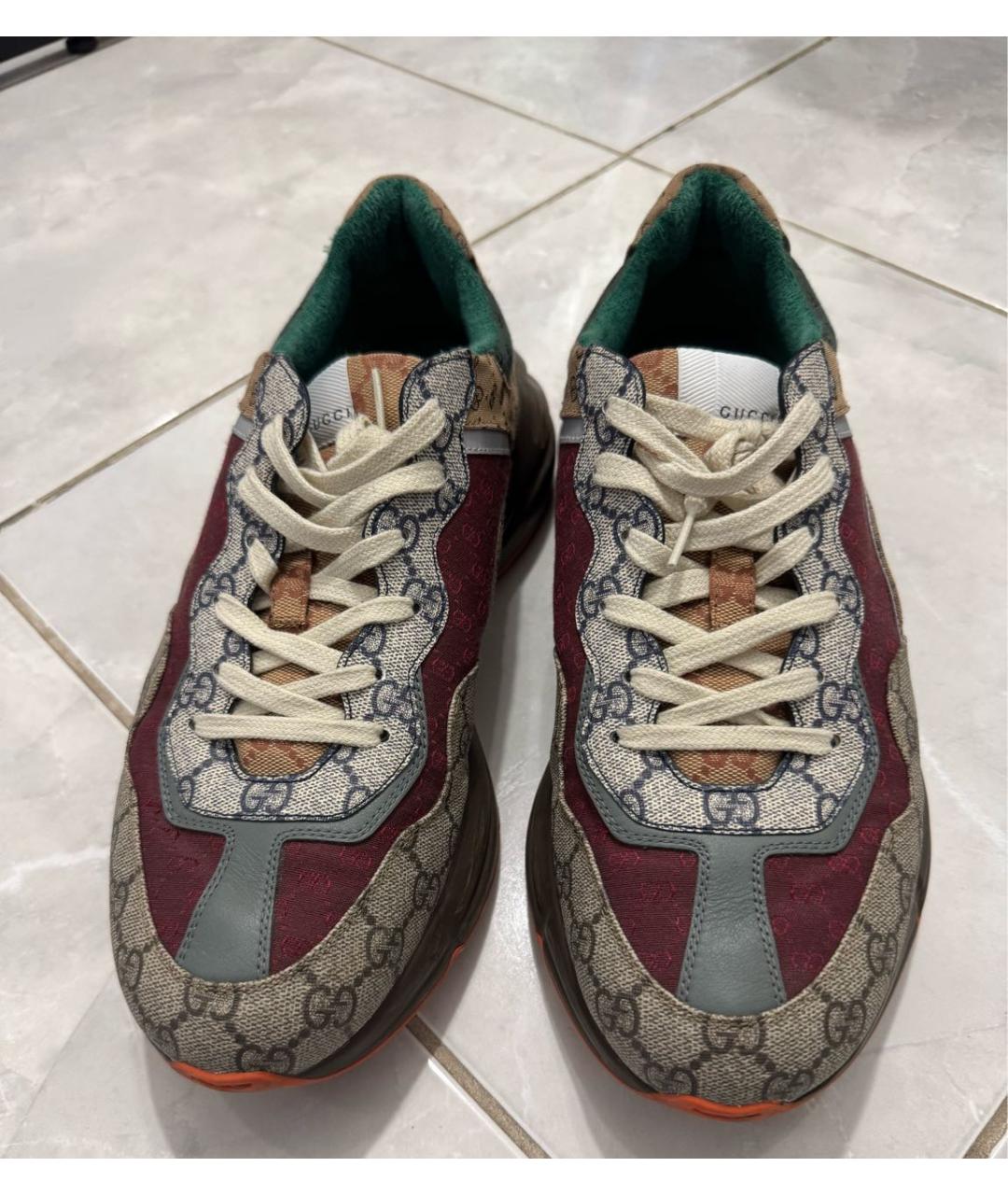 GUCCI Мульти текстильные высокие кроссовки / кеды, фото 2