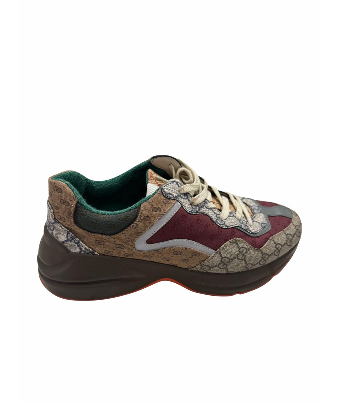 GUCCI Мульти текстильные высокие кроссовки / кеды, фото 1
