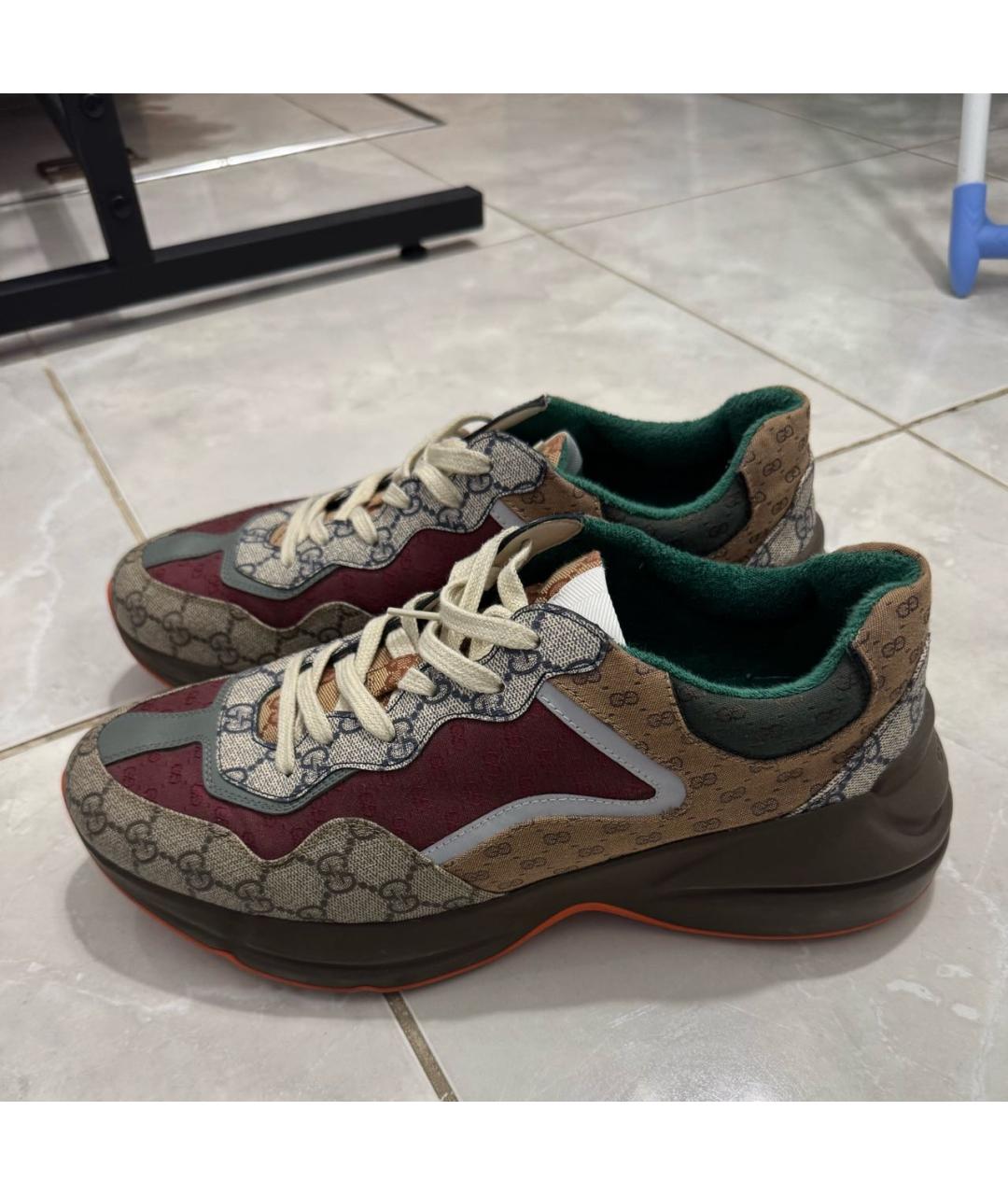 GUCCI Мульти текстильные высокие кроссовки / кеды, фото 3