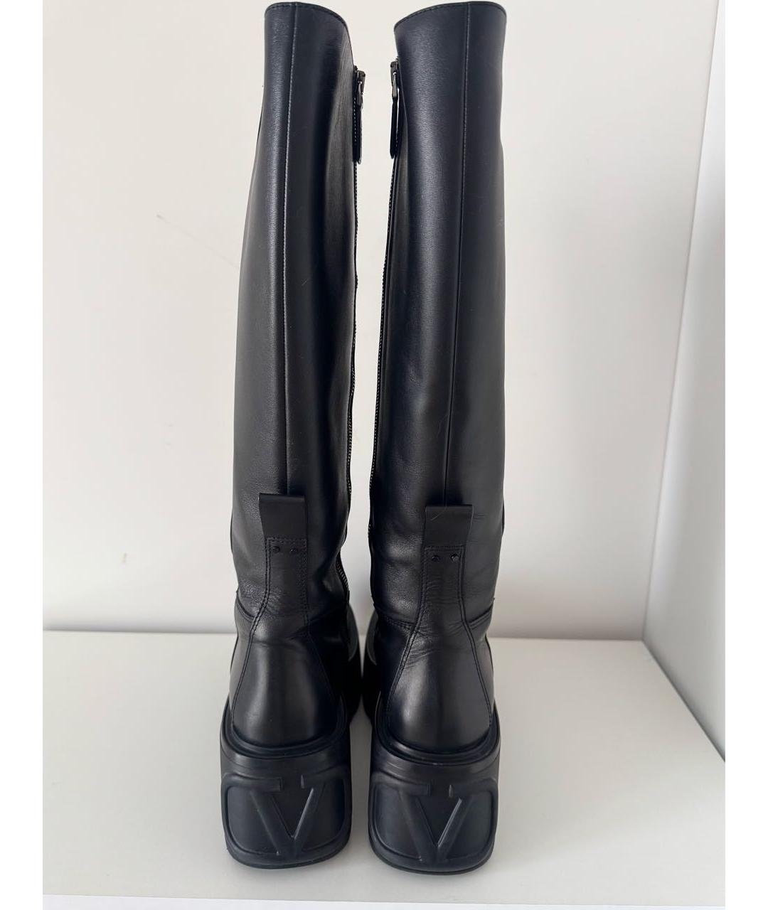VALENTINO Черные кожаные сапоги, фото 4