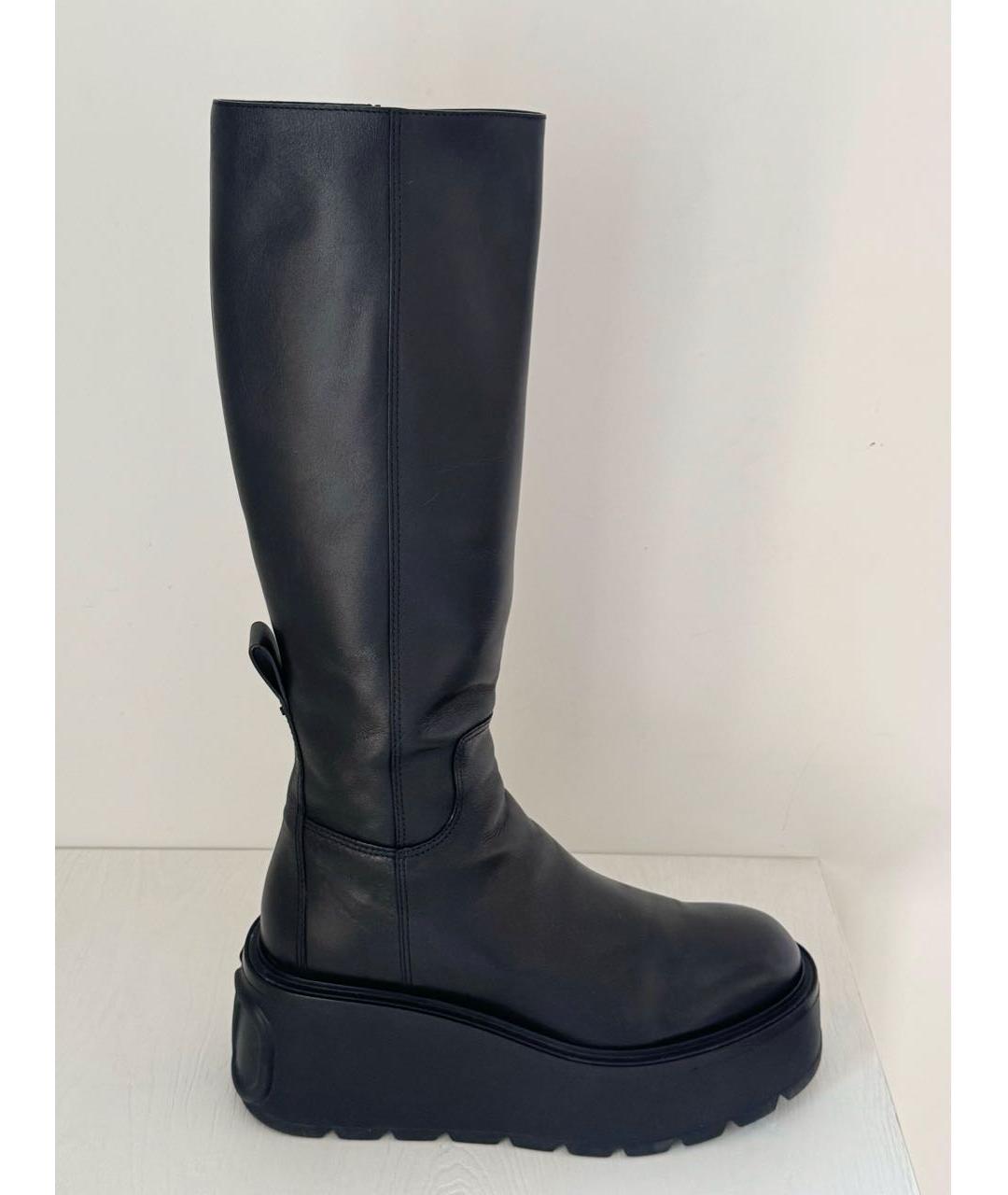 VALENTINO Черные кожаные сапоги, фото 8