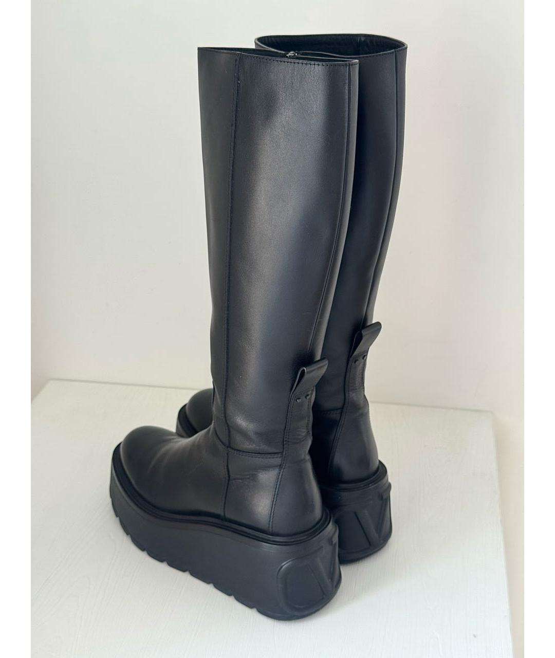 VALENTINO Черные кожаные сапоги, фото 5