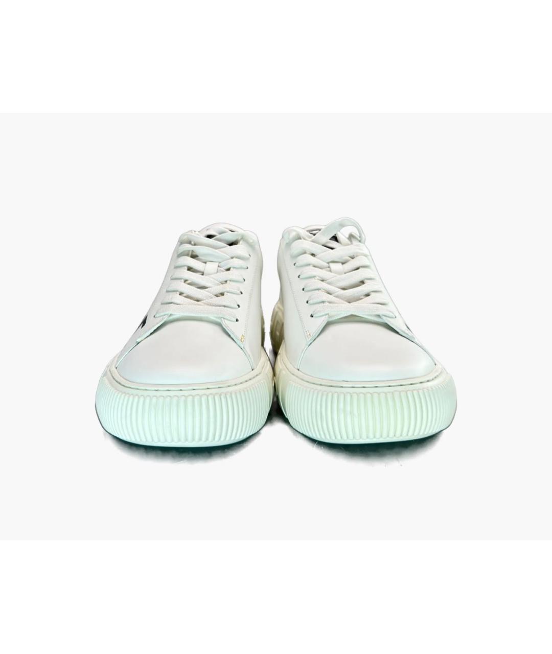 VERSACE Белые кожаные низкие кроссовки / кеды, фото 3