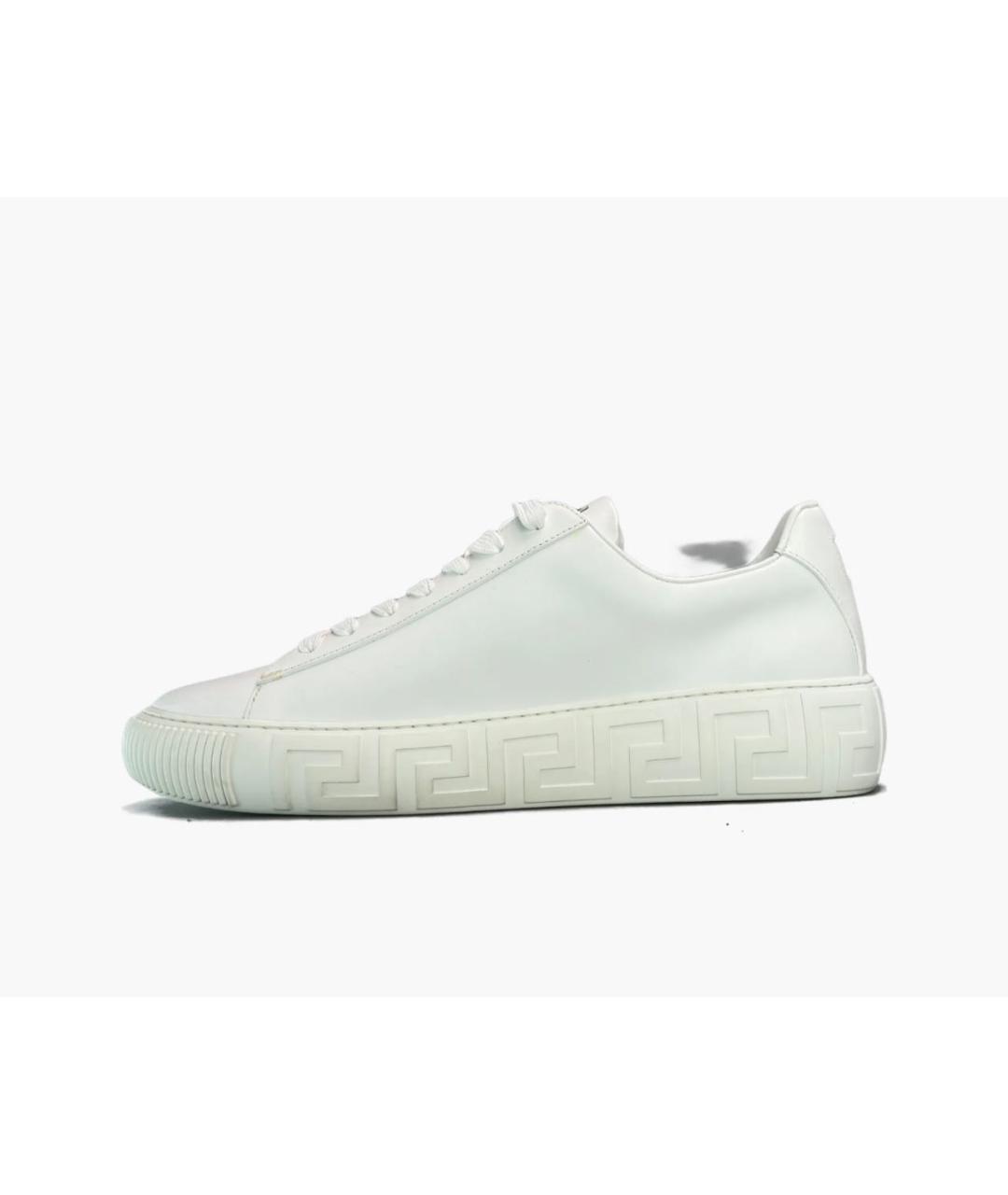 VERSACE Белые кожаные низкие кроссовки / кеды, фото 5