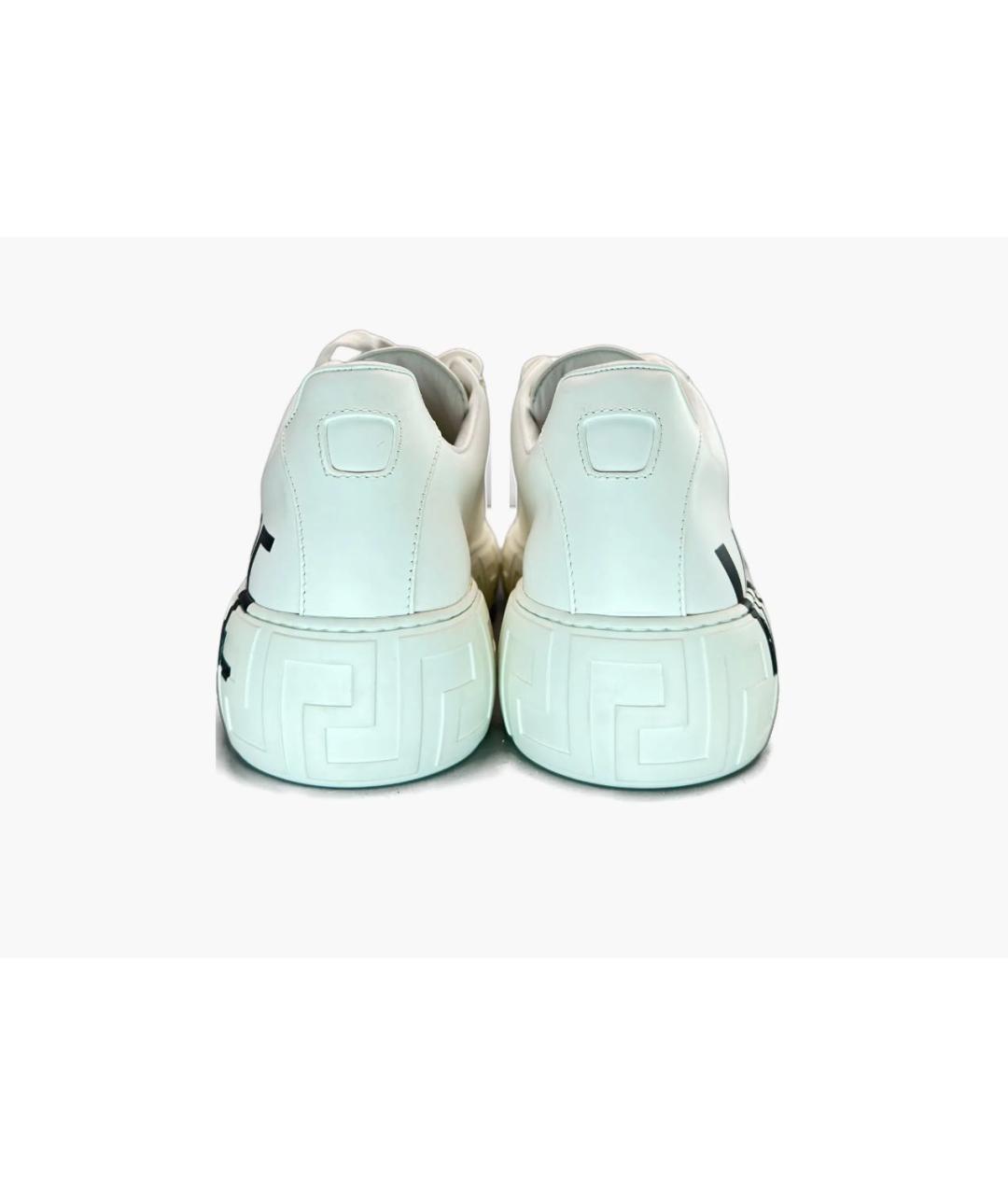 VERSACE Белые кожаные низкие кроссовки / кеды, фото 4