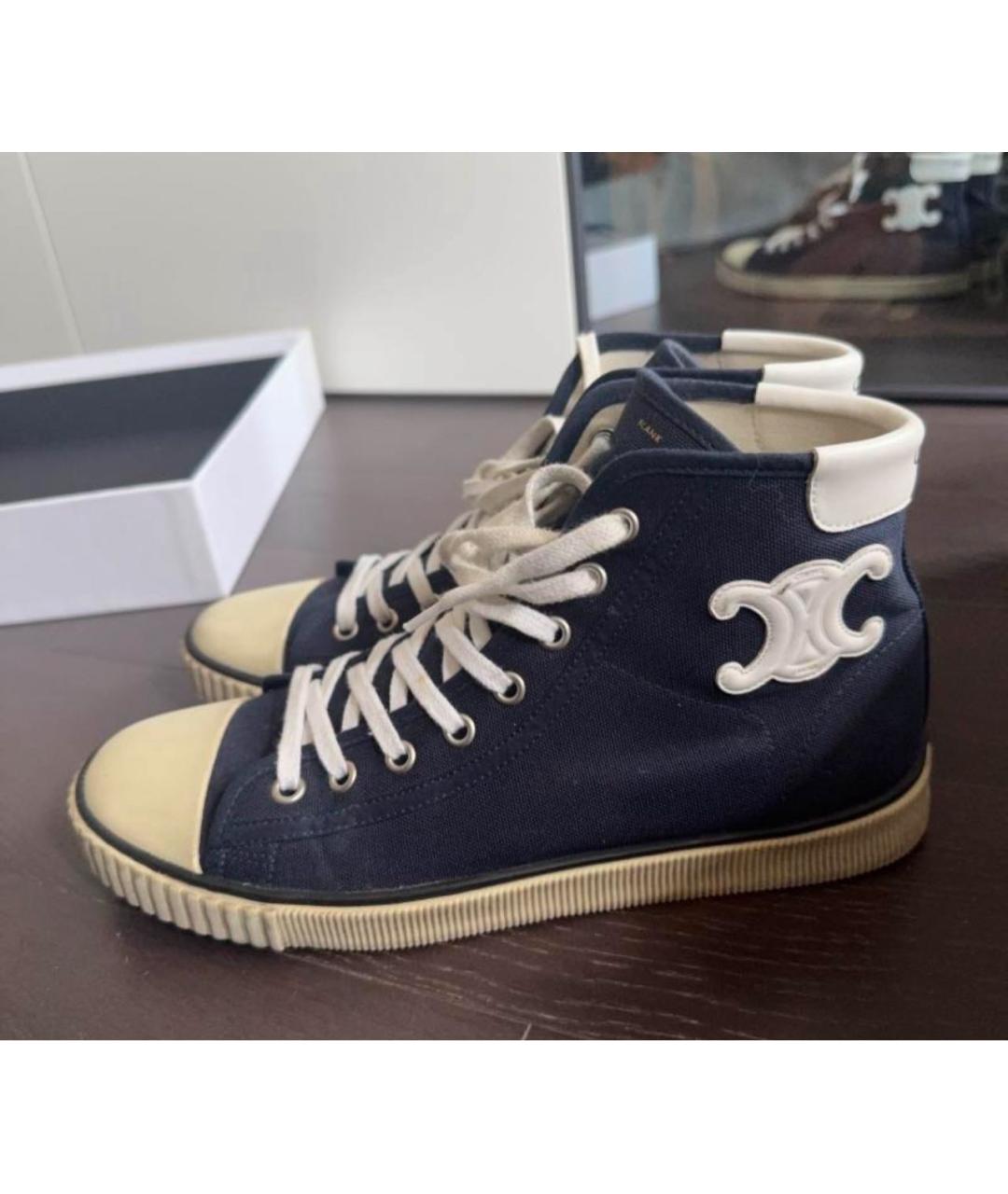 CELINE Синие текстильные кеды, фото 3