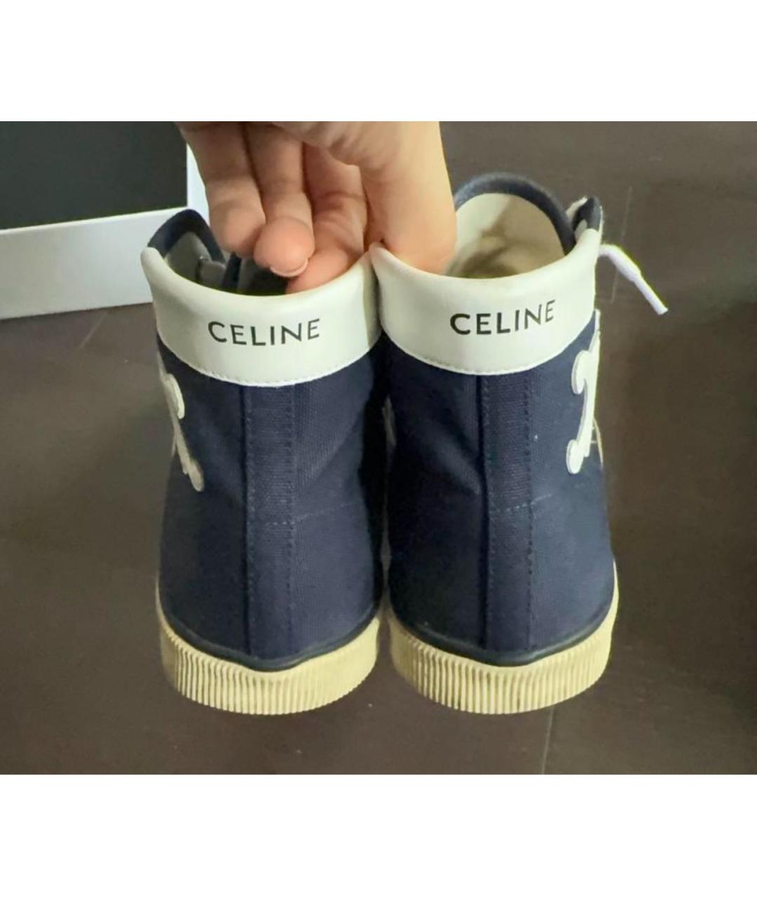 CELINE Синие текстильные кеды, фото 4