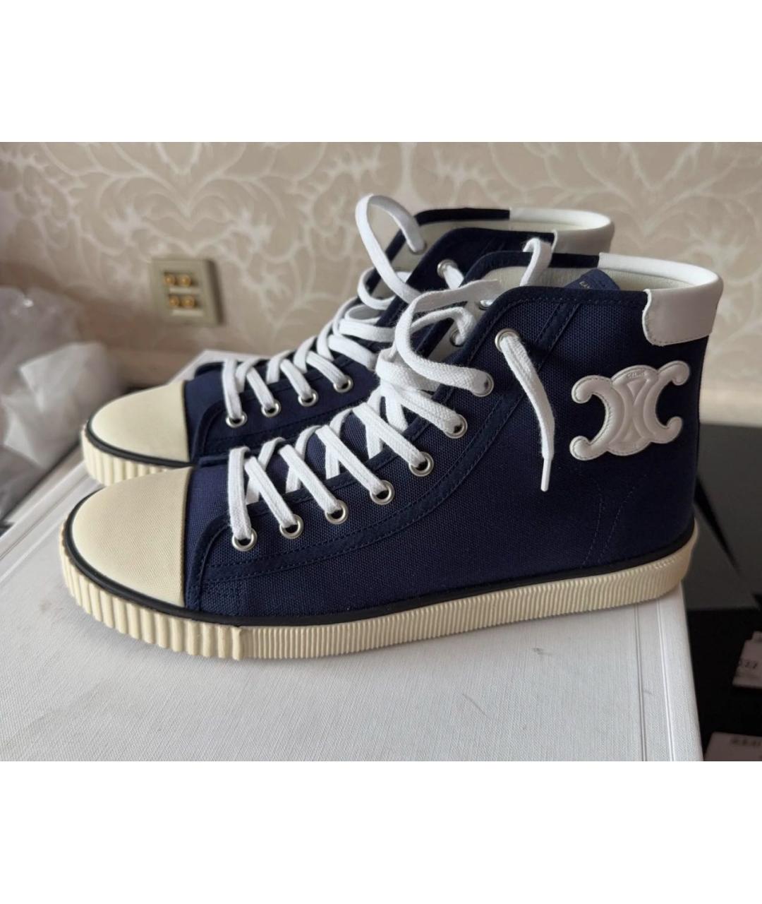 CELINE Синие текстильные кеды, фото 8