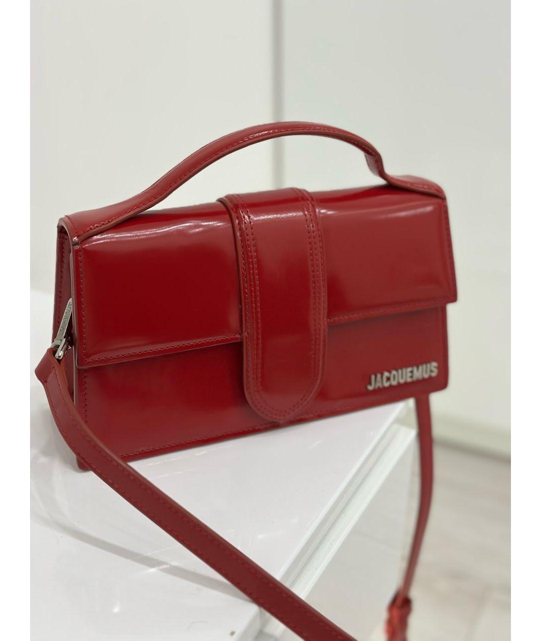 JACQUEMUS Красная кожаная сумка через плечо, фото 2