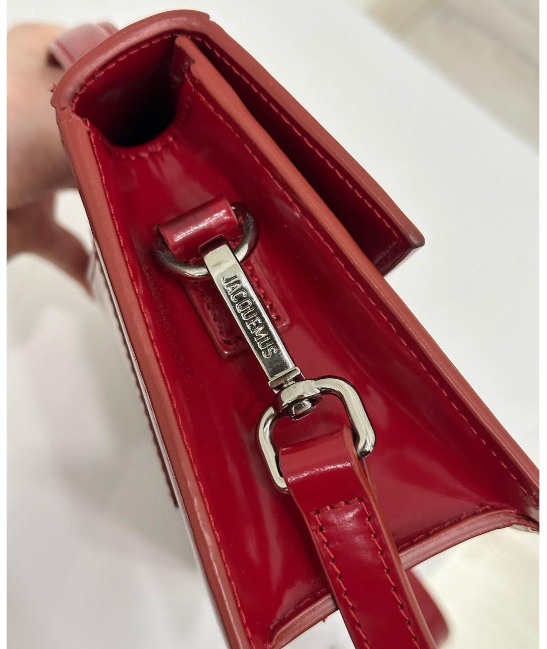JACQUEMUS Красная кожаная сумка через плечо, фото 8