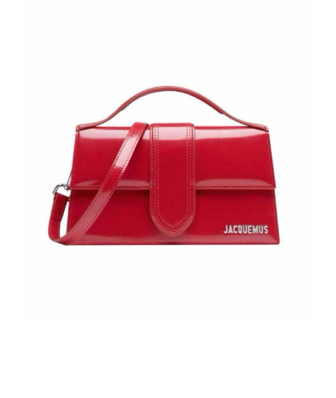 JACQUEMUS Красная кожаная сумка через плечо, фото 1