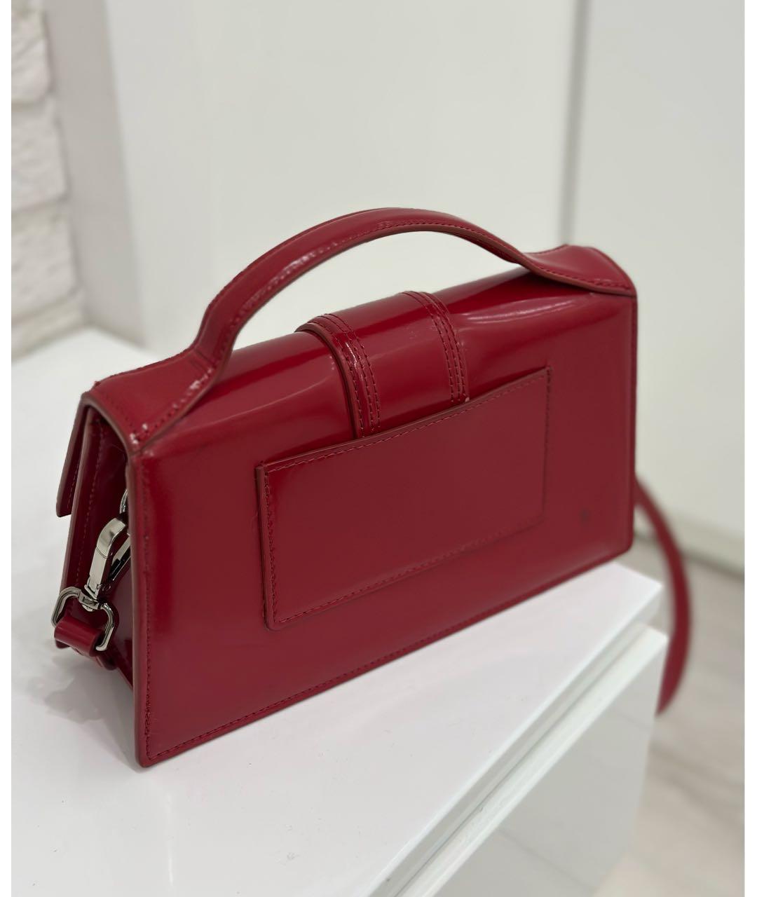 JACQUEMUS Красная кожаная сумка через плечо, фото 3