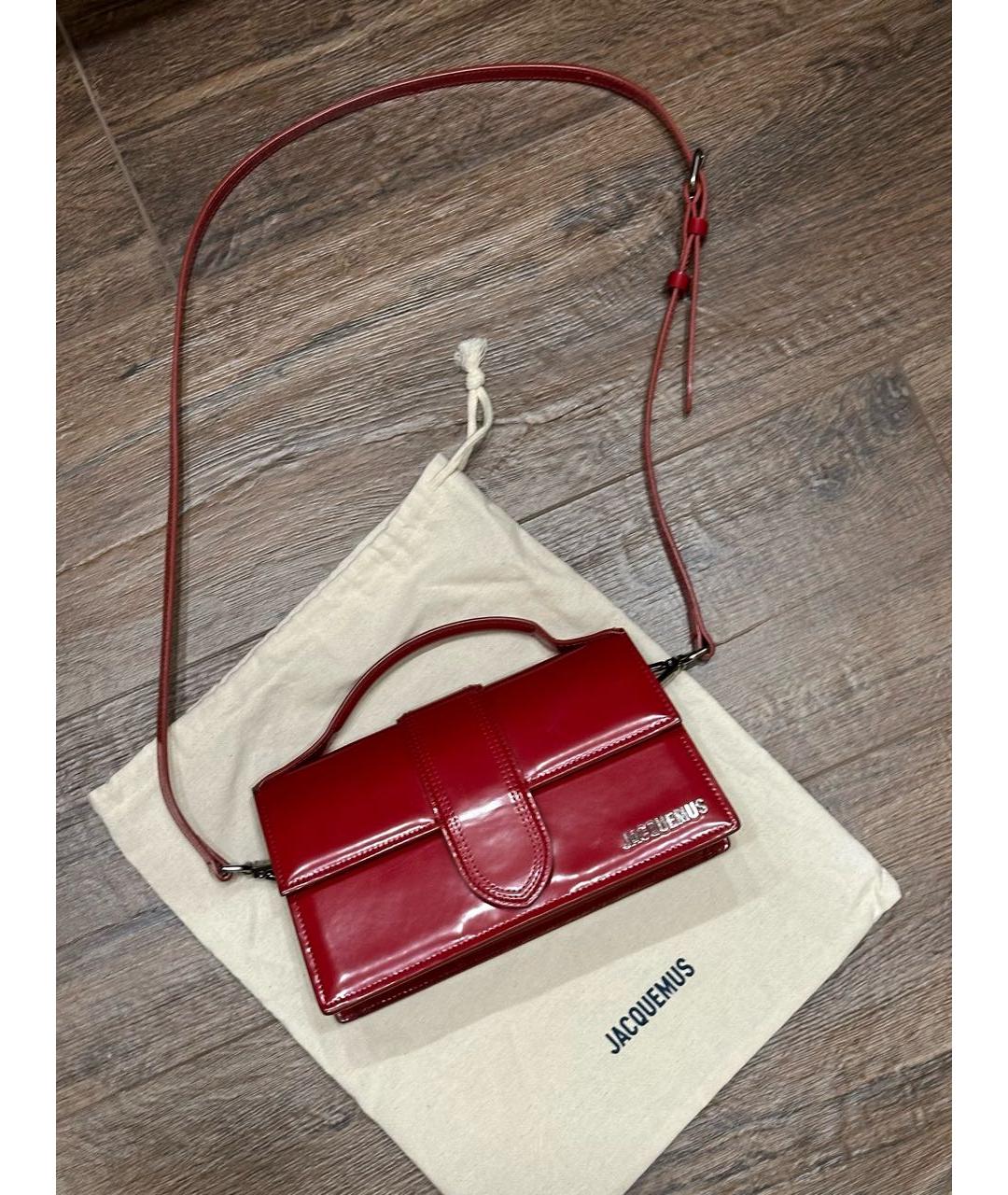 JACQUEMUS Красная кожаная сумка через плечо, фото 5