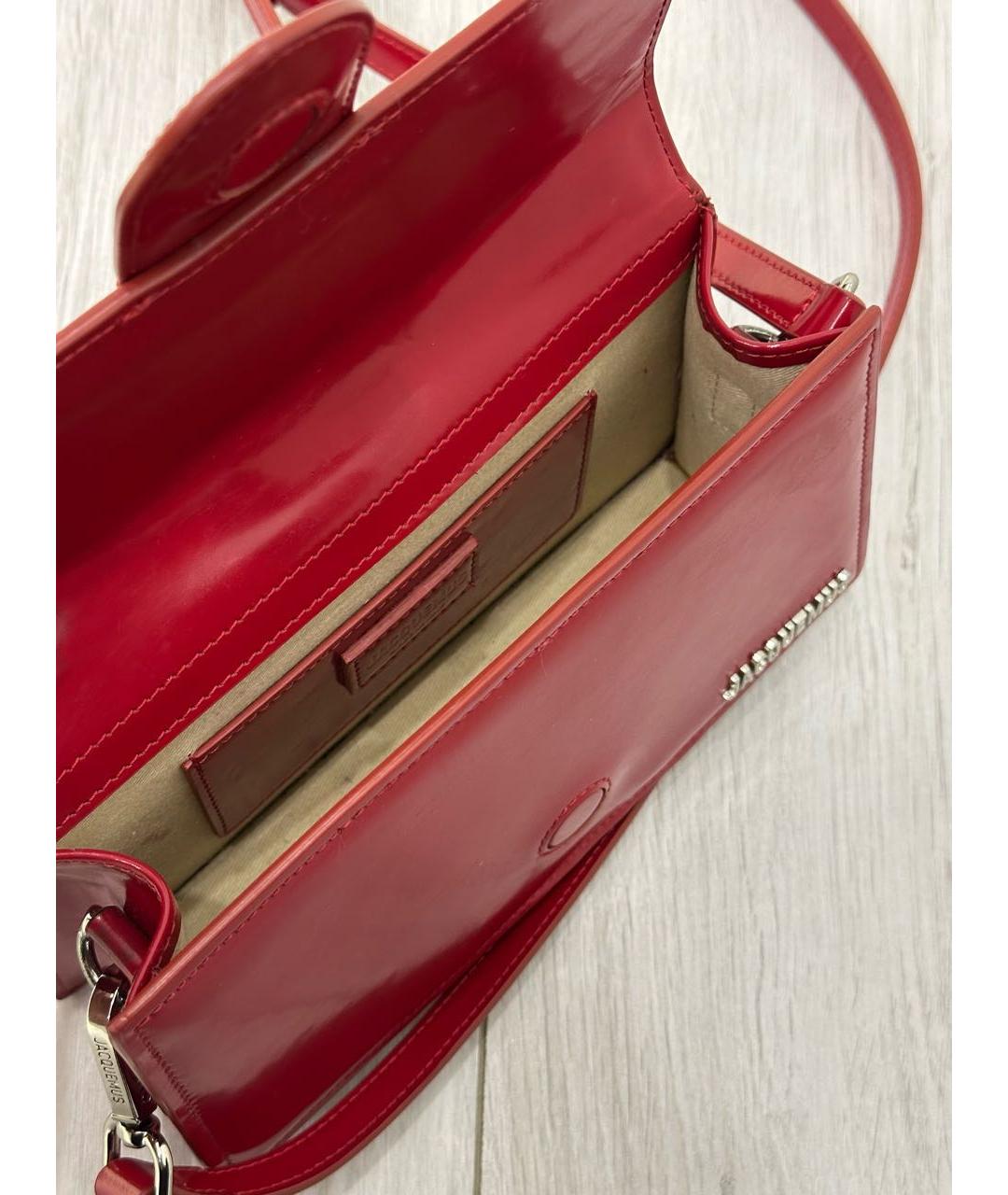 JACQUEMUS Красная кожаная сумка через плечо, фото 4