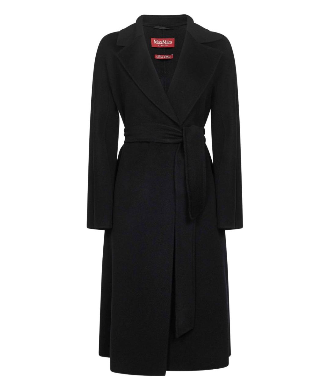 MAX MARA STUDIO Черное шерстяное пальто, фото 1