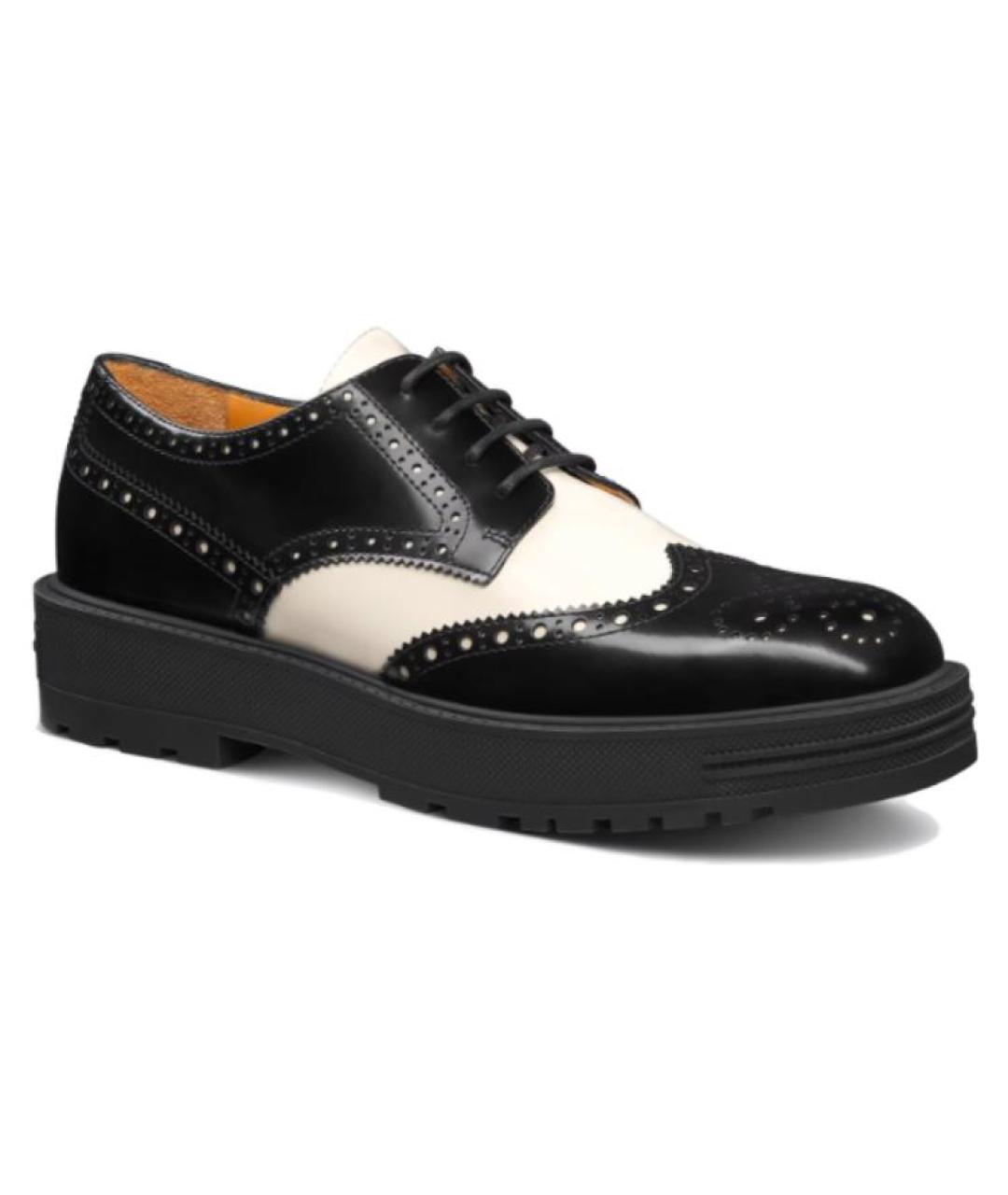 CHRISTIAN DIOR Черные кожаные брогги и оксфорды, фото 3