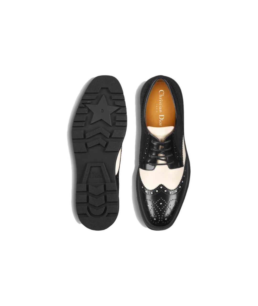 CHRISTIAN DIOR Черные кожаные брогги и оксфорды, фото 4