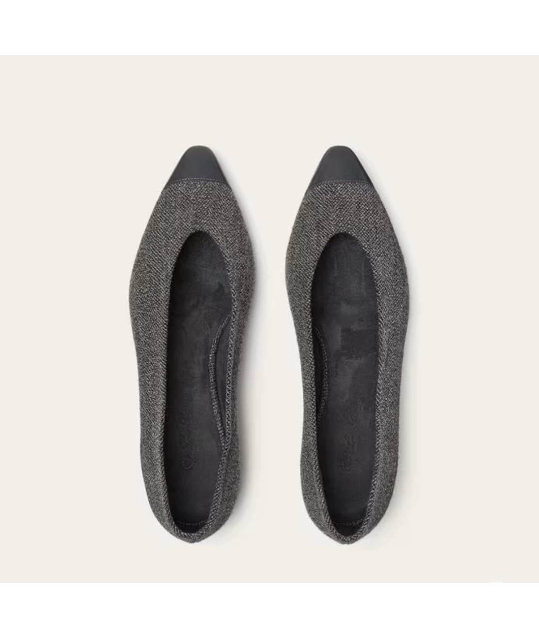 LORO PIANA Темно-синие замшевые балетки, фото 3