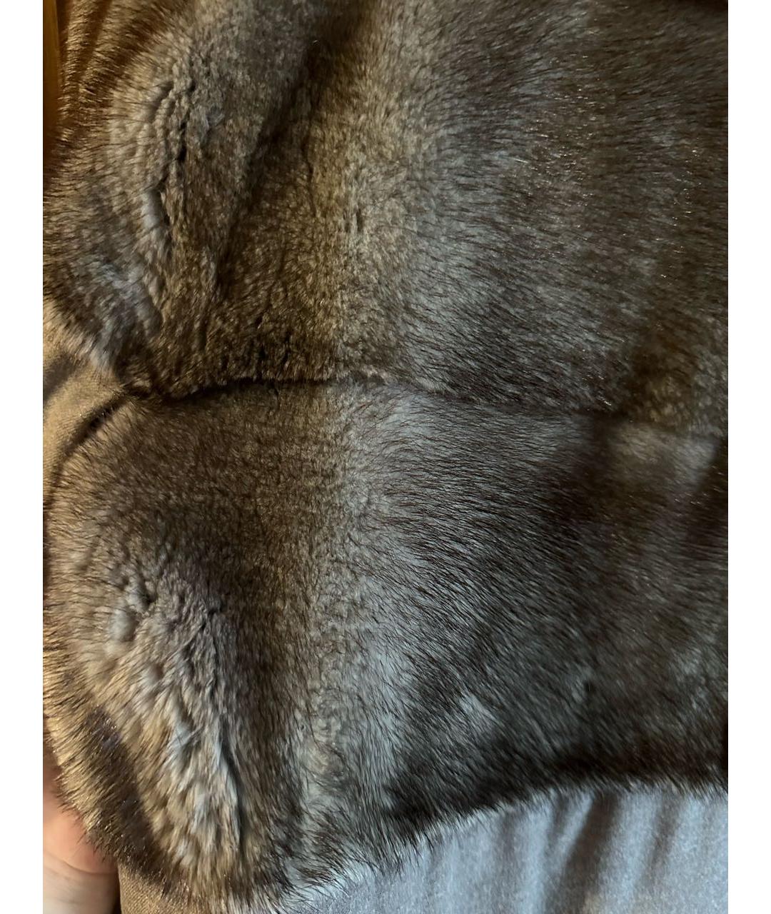 MANZONI 24 Серый меховой пуховик, фото 5