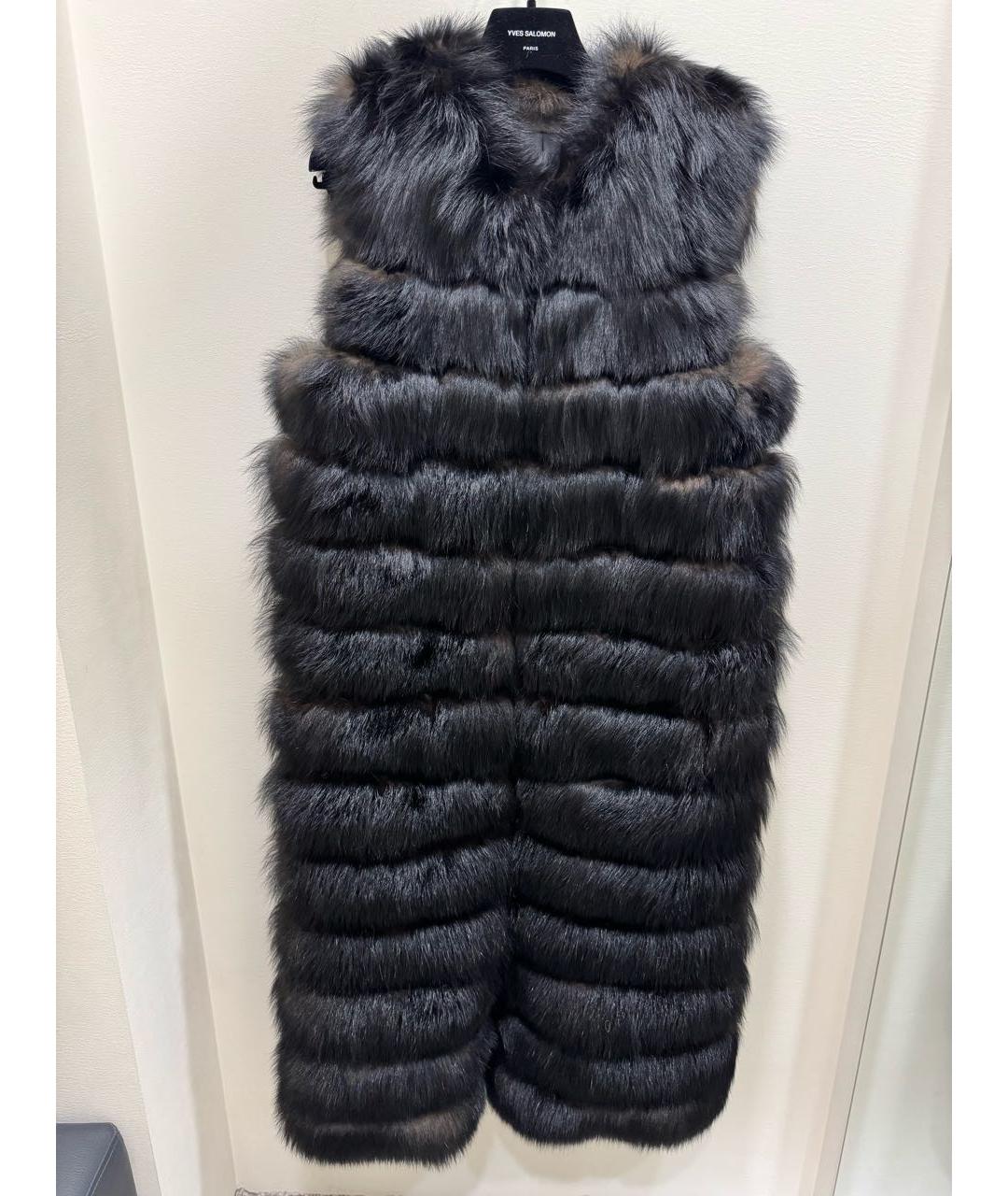 YVES SALOMON Коричневый меховой жилет, фото 8