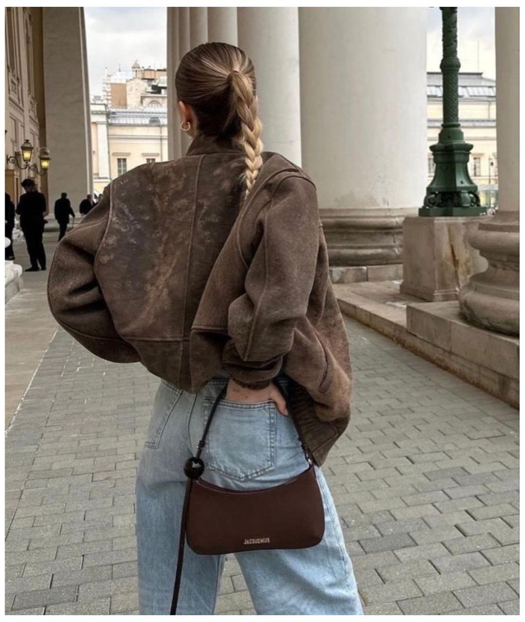 JACQUEMUS Коричневая кожаная сумка через плечо, фото 7