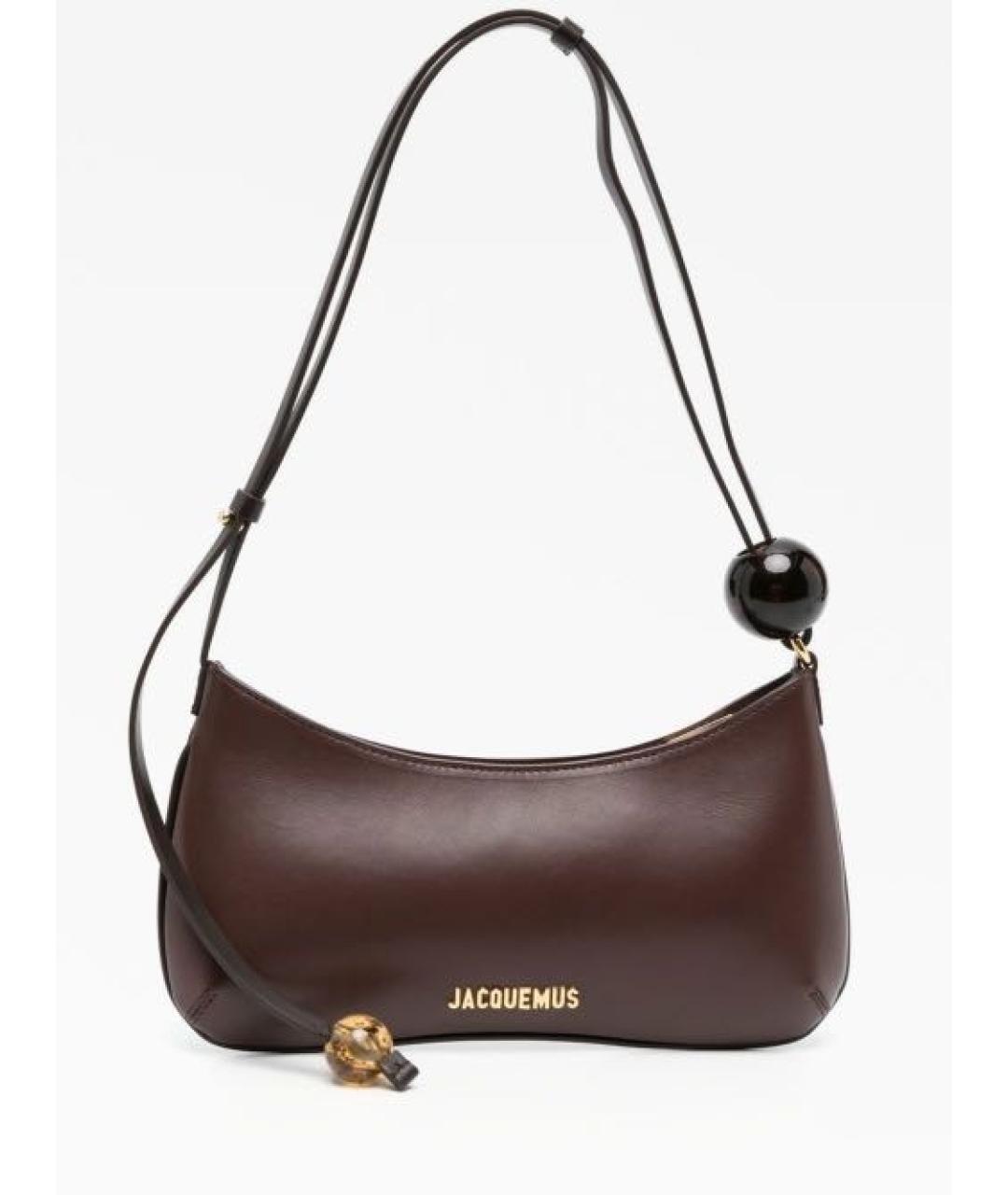 JACQUEMUS Коричневая кожаная сумка через плечо, фото 9