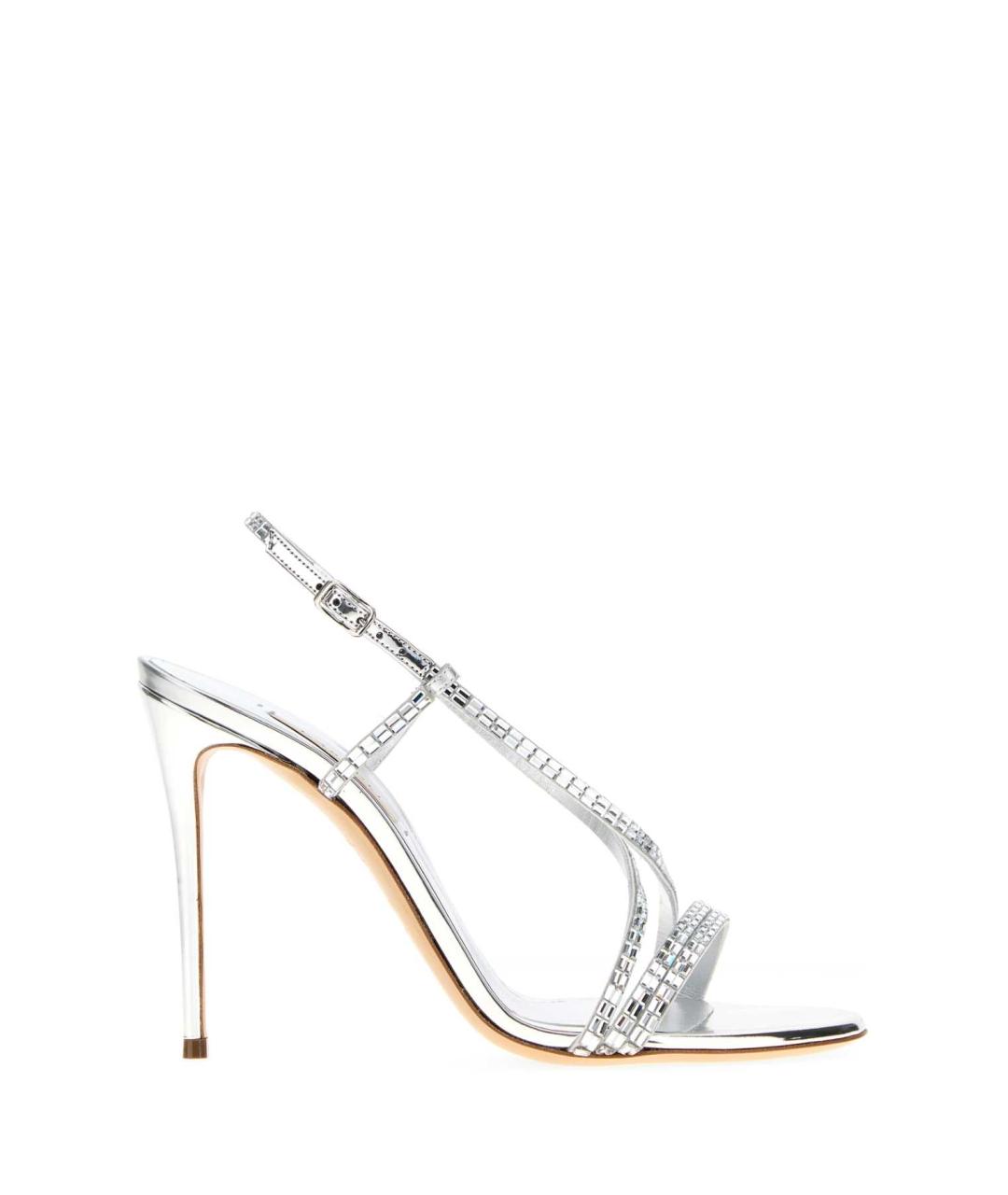 CASADEI Серебряные кожаные босоножки, фото 1