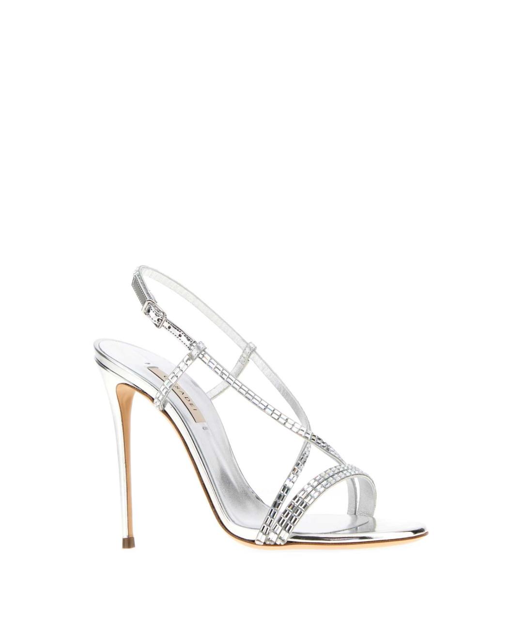 CASADEI Серебряные кожаные босоножки, фото 2