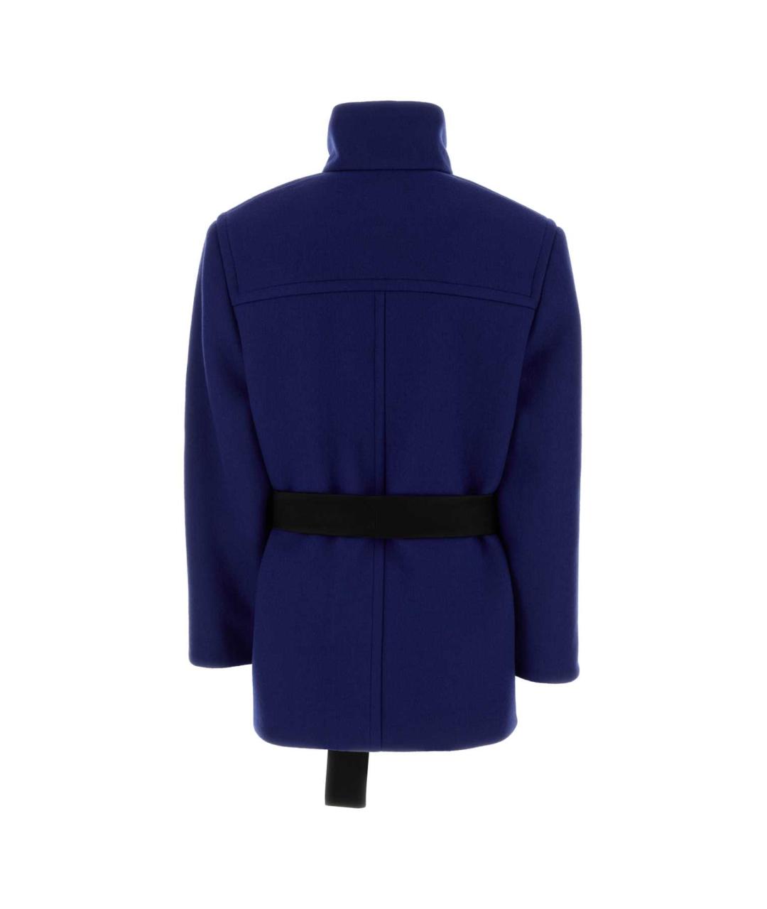 SAINT LAURENT Синее шерстяное пальто, фото 2