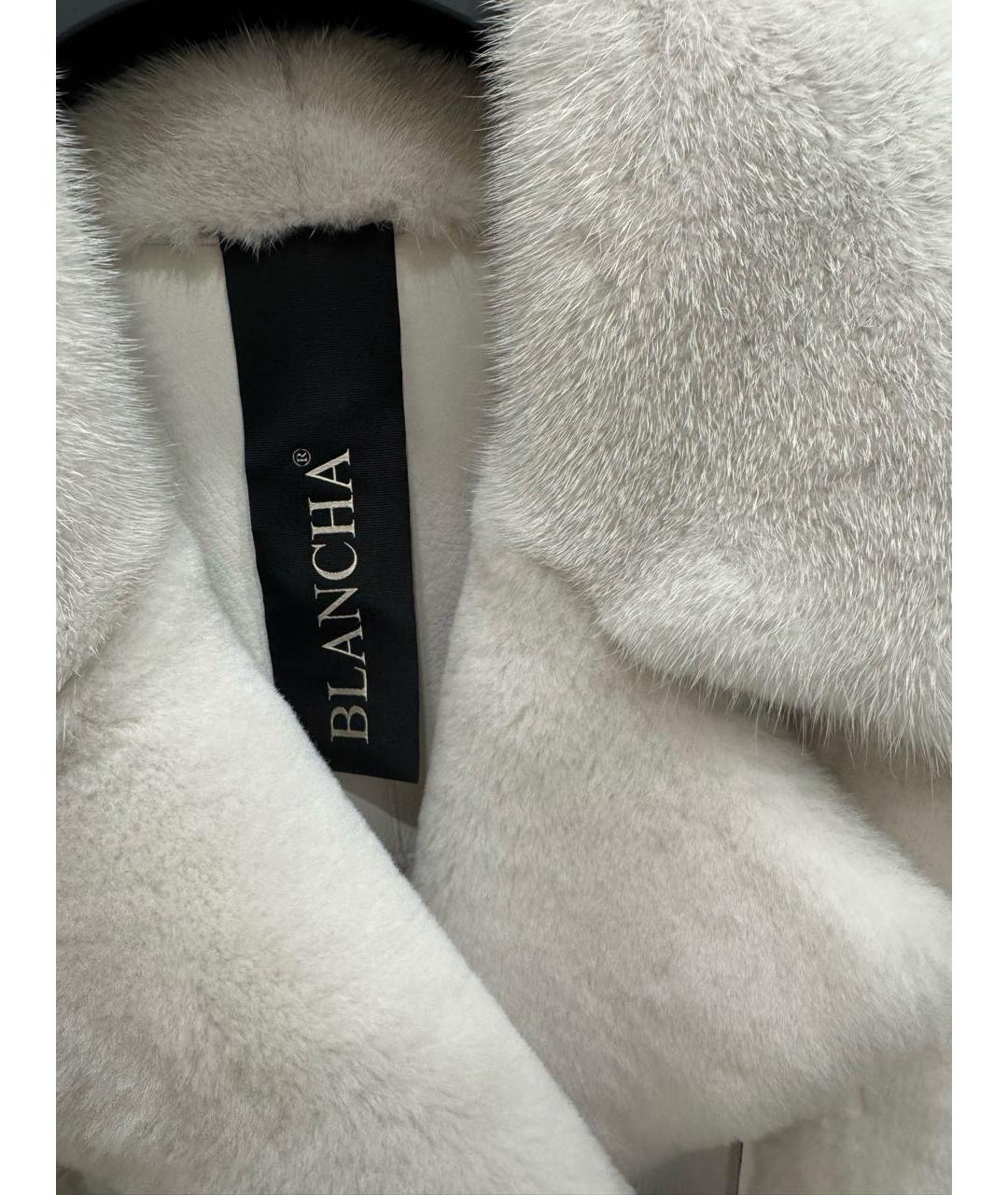 BLANCHA Белая меховая дубленка, фото 3