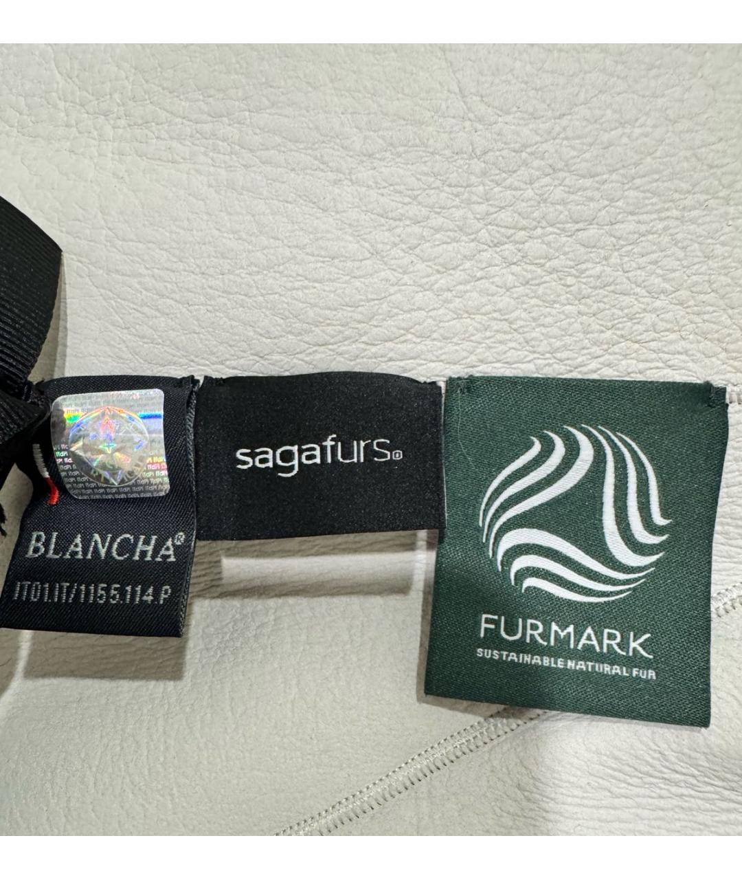 BLANCHA Белая меховая дубленка, фото 5