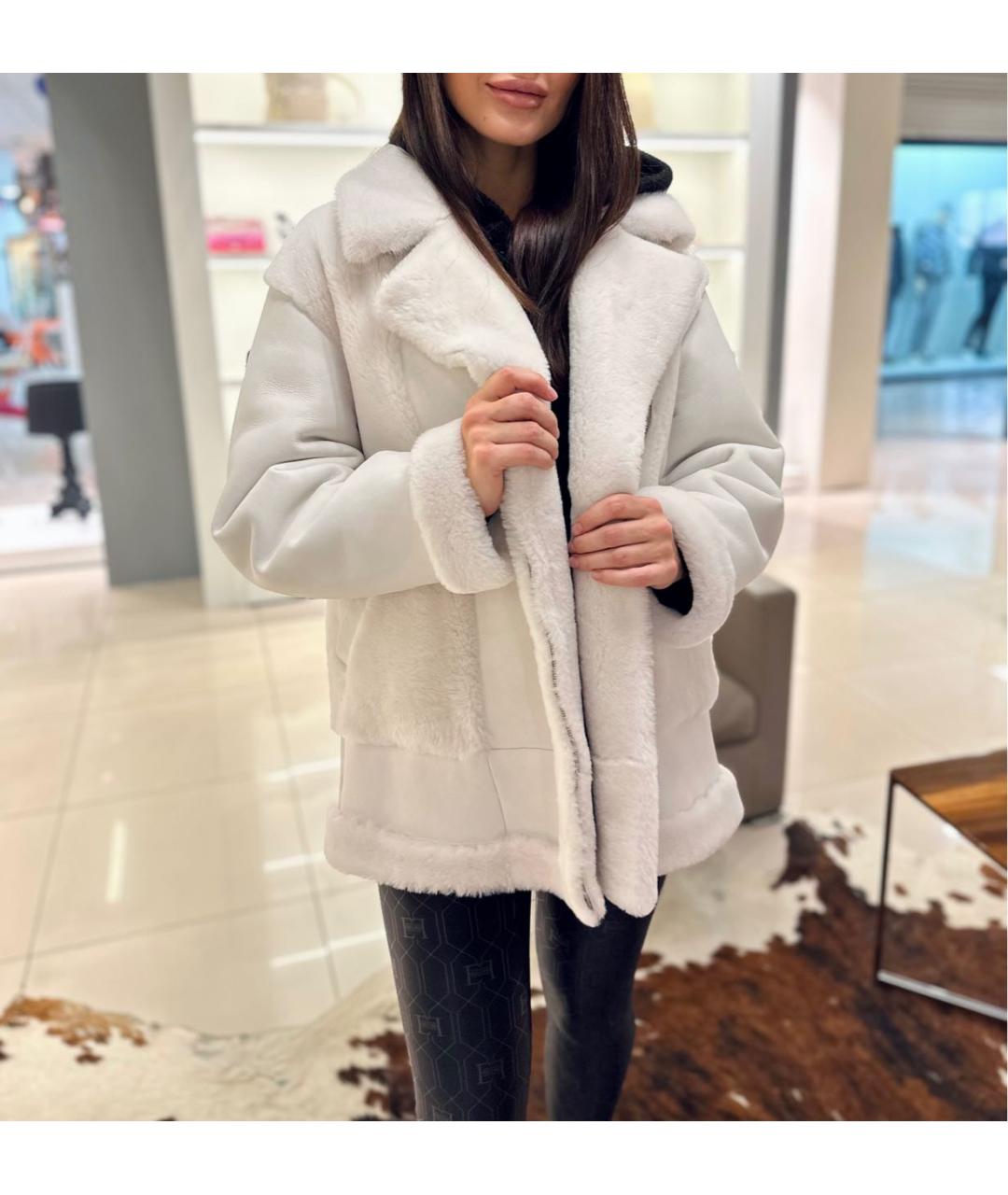 BLANCHA Белая меховая дубленка, фото 7