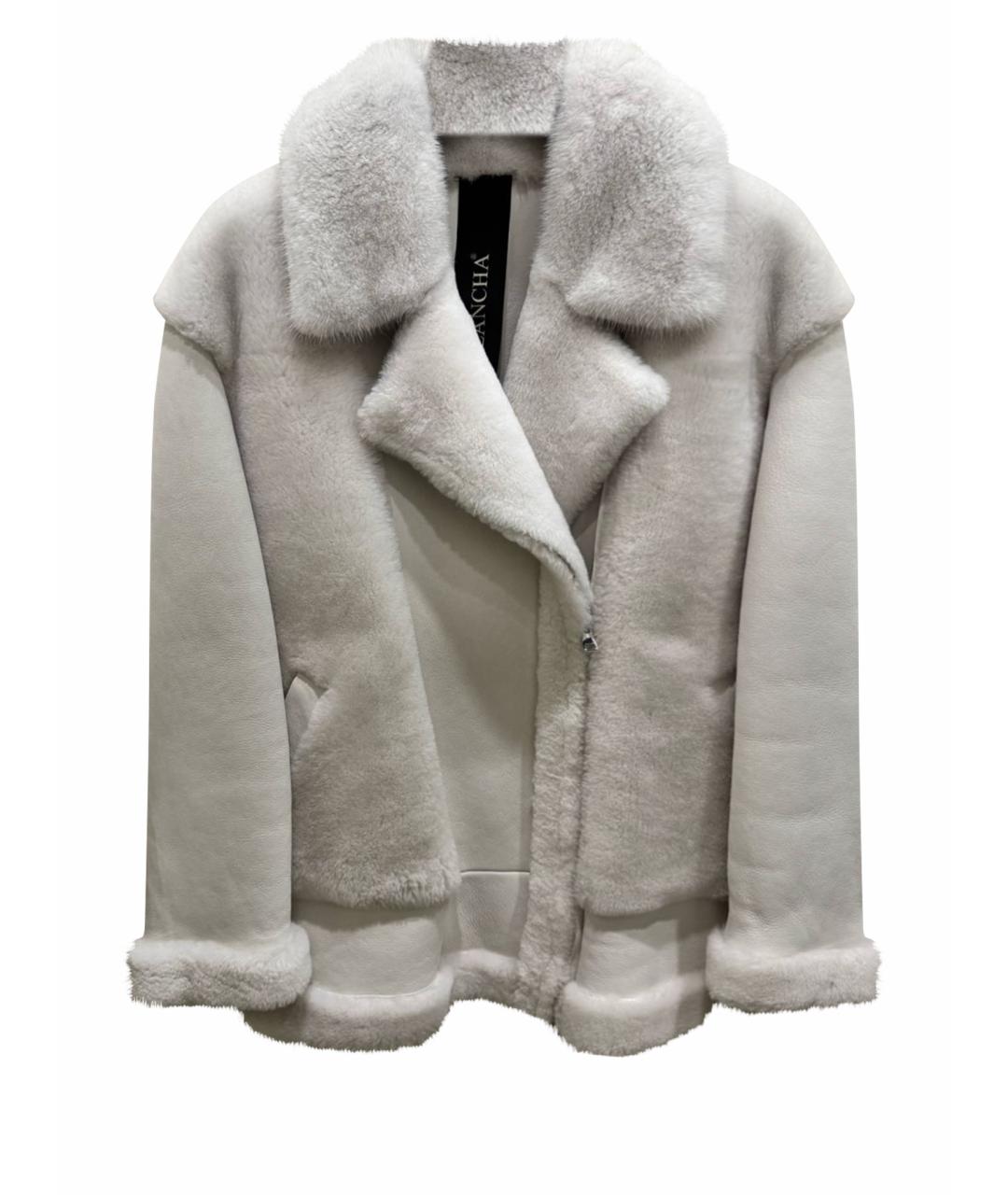 BLANCHA Белая меховая дубленка, фото 1