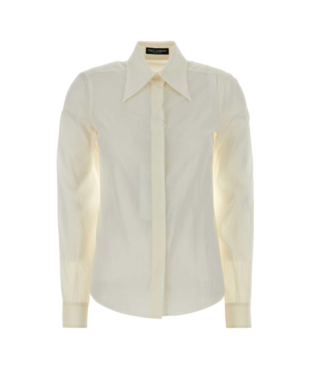 DOLCE&GABBANA Белая шелковая рубашка, фото 1