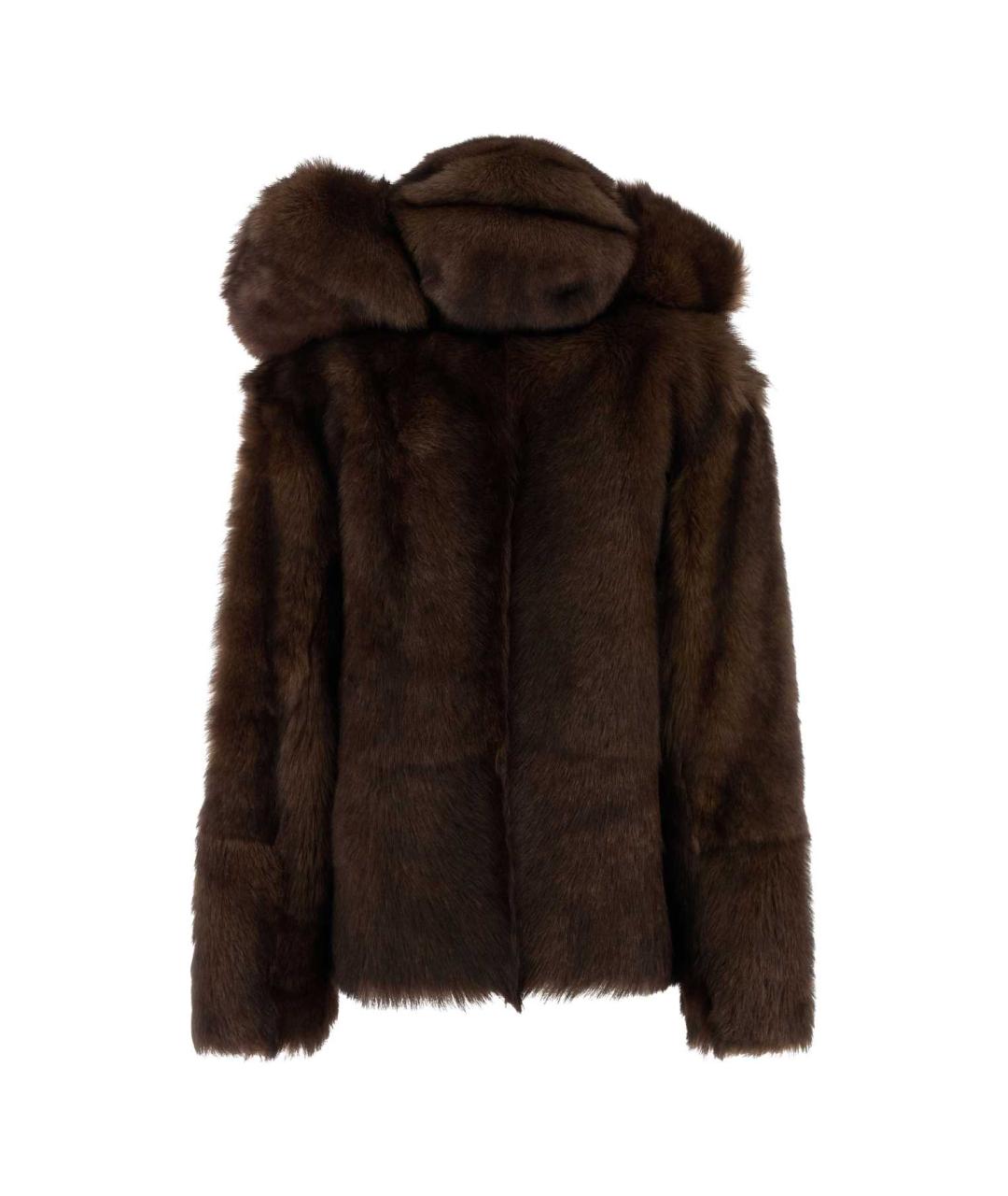 PRADA Коричневая вискозная шуба, фото 2