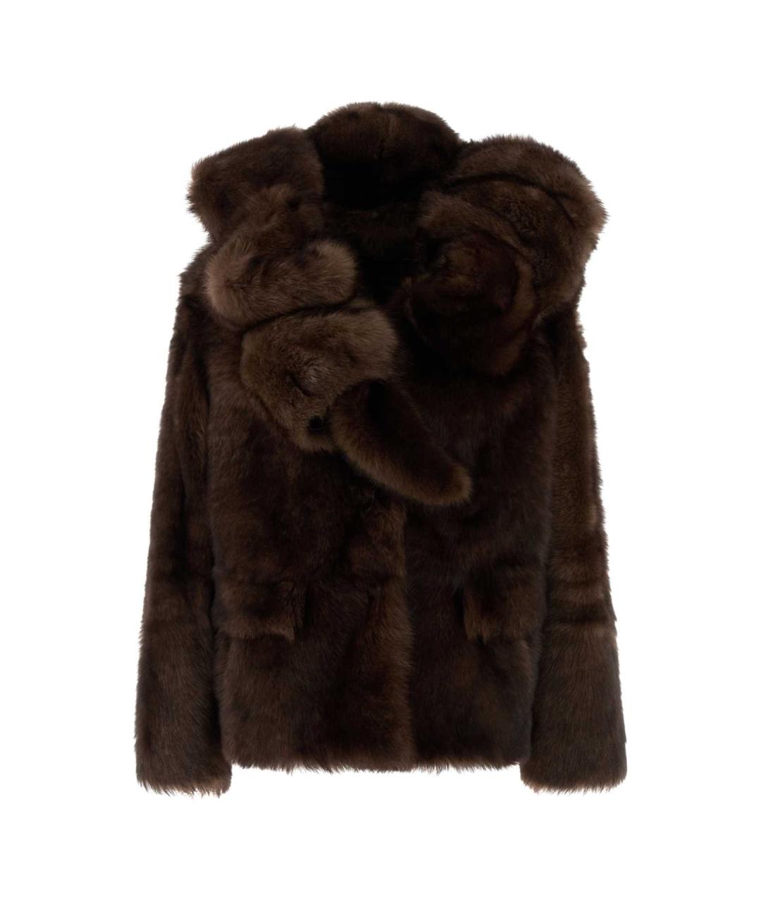 PRADA Коричневая вискозная шуба, фото 1