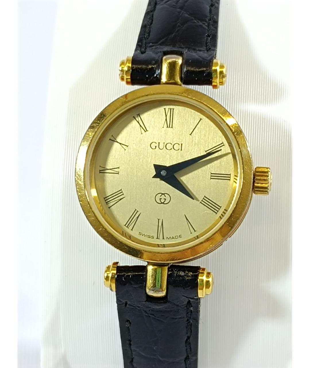 GUCCI Желтые металлические часы, фото 3