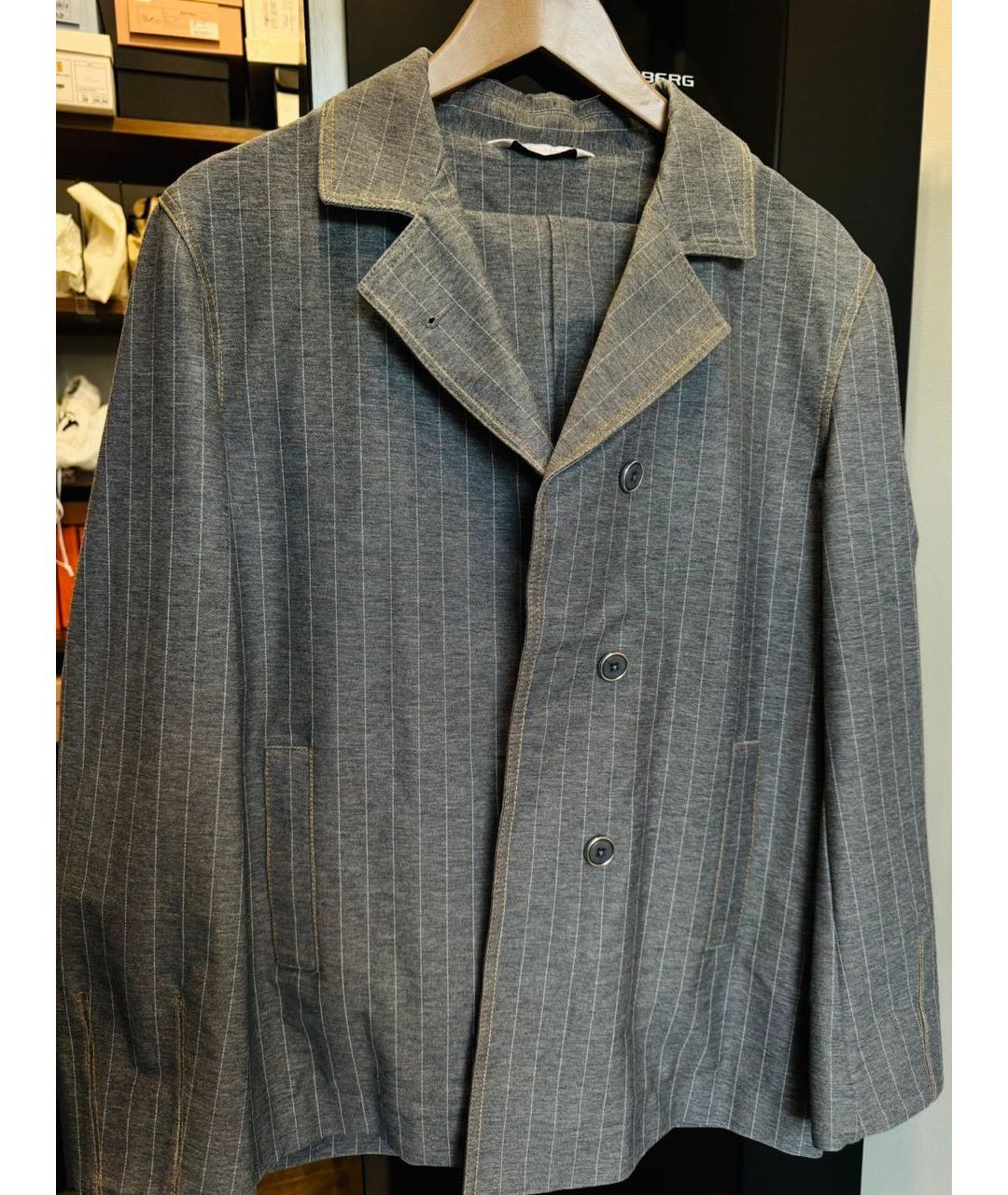 MAX MARA Серый хлопко-эластановый костюм с брюками, фото 7