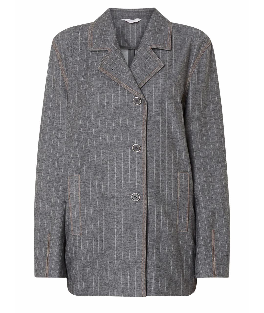 MAX MARA Серый хлопко-эластановый костюм с брюками, фото 1