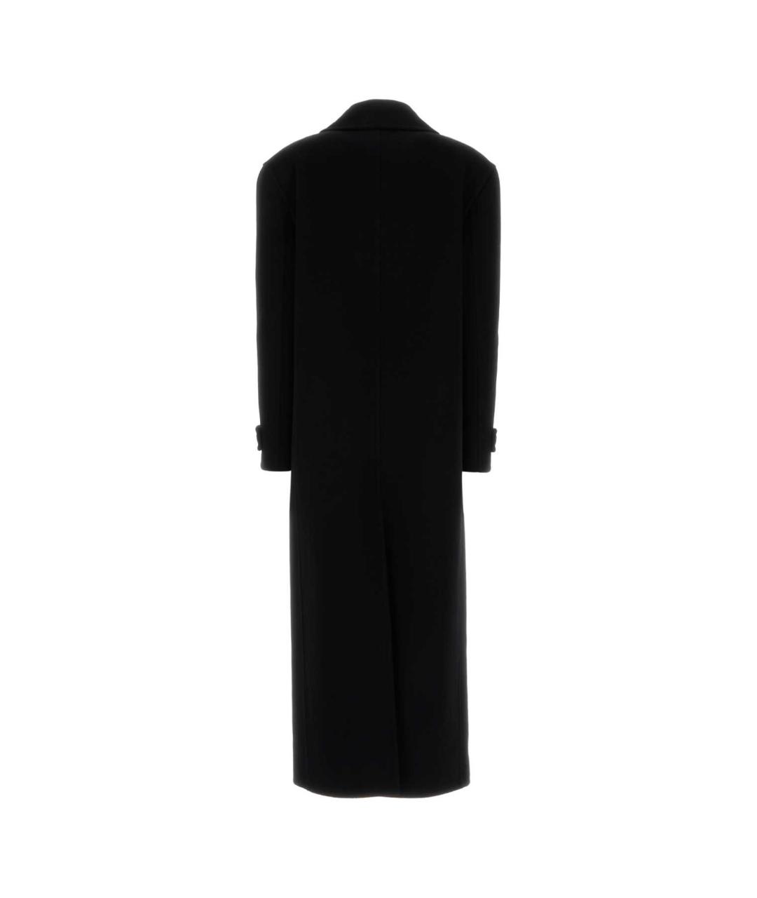 SAINT LAURENT Черное шерстяное пальто, фото 2