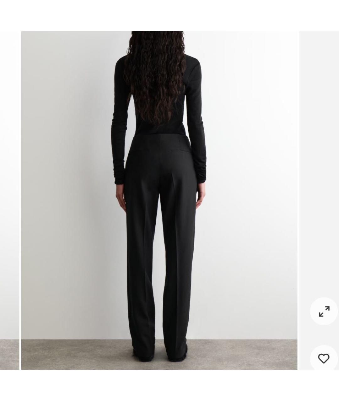 COS Черные шерстяные прямые брюки, фото 2