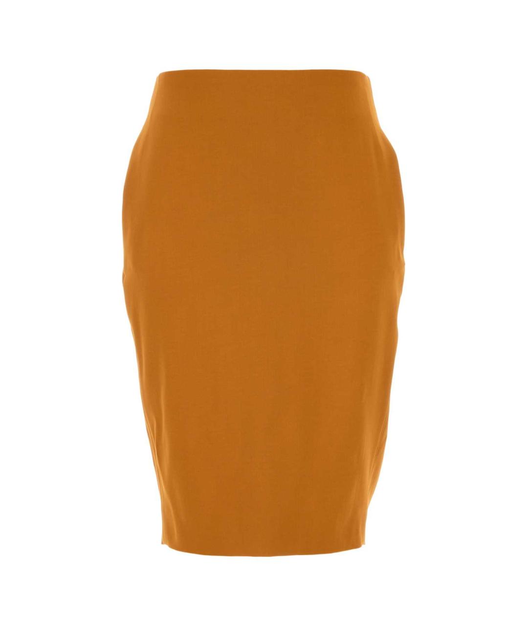 SAINT LAURENT Оранжевая вискозная юбка миди, фото 1
