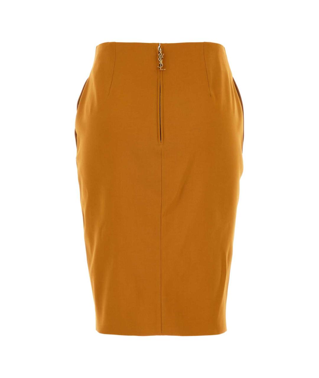 SAINT LAURENT Оранжевая вискозная юбка миди, фото 2
