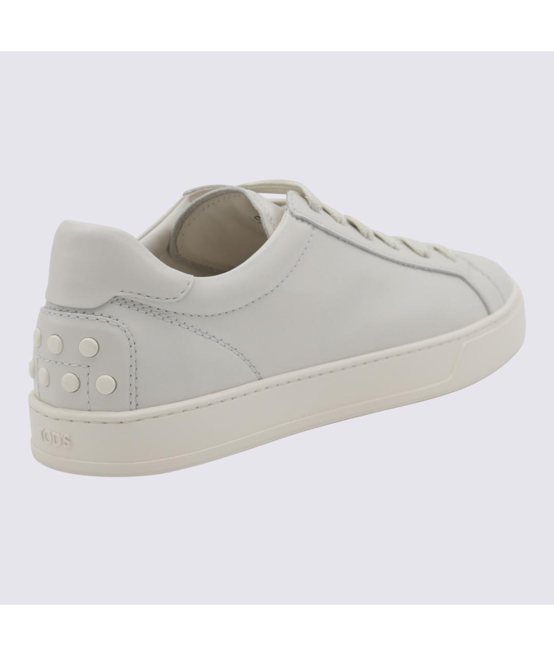 TOD'S Белые кожаные низкие кроссовки / кеды, фото 2