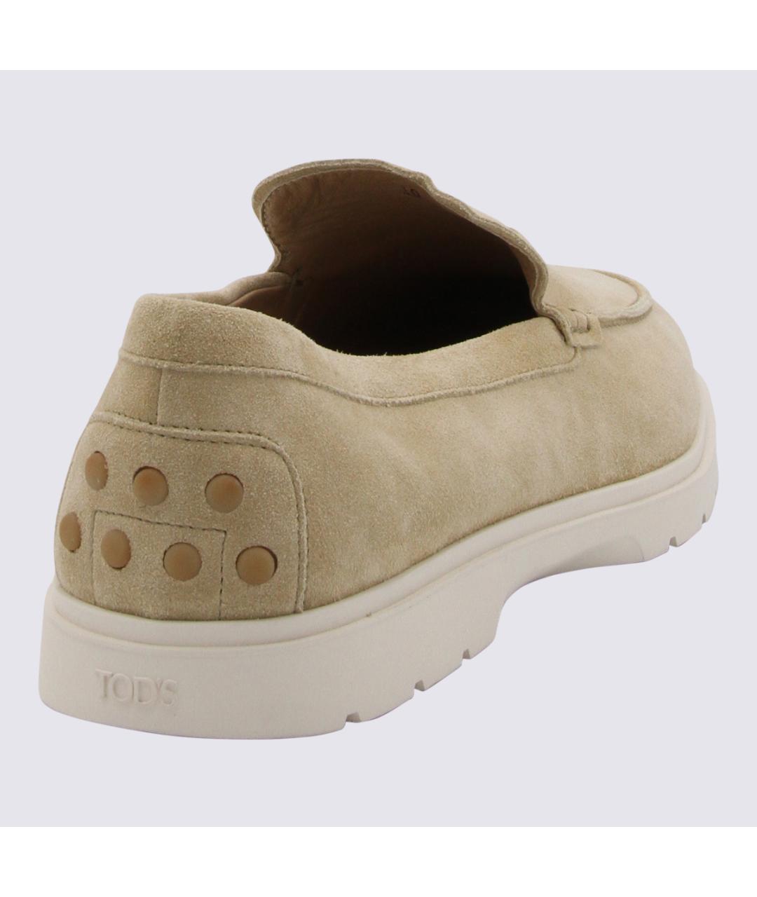 TOD'S Бежевые замшевые мокасины, фото 2