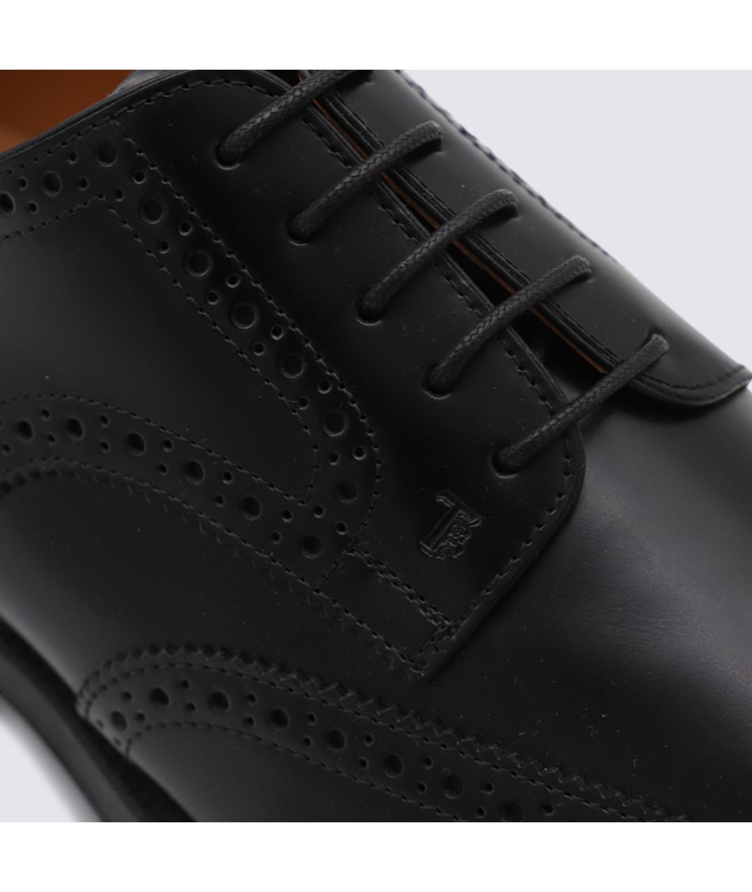 TOD'S Черные кожаные низкие ботинки, фото 4
