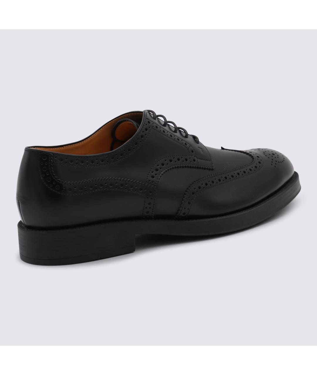 TOD'S Черные кожаные низкие ботинки, фото 3