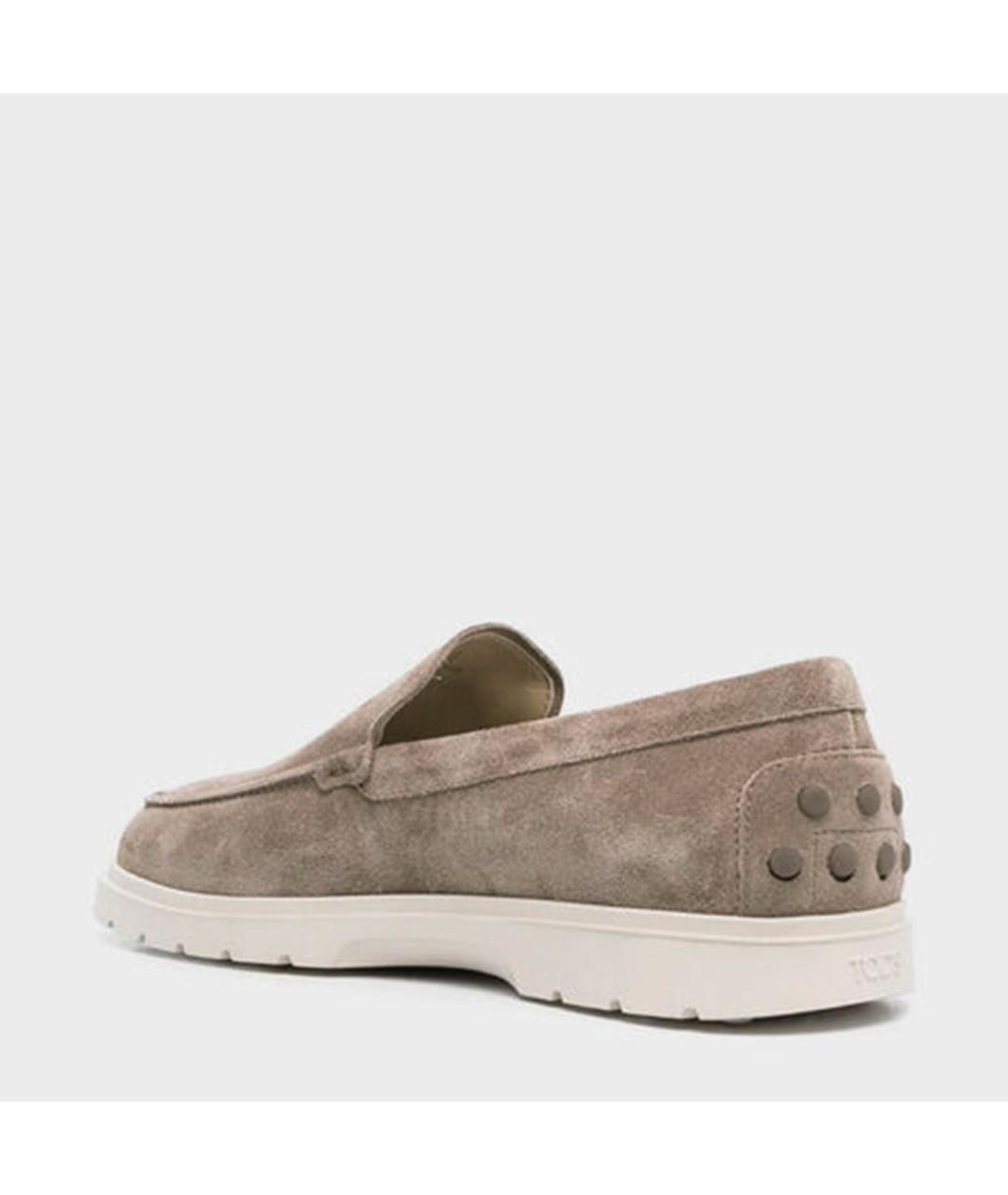 TOD'S Бежевые замшевые мокасины, фото 3