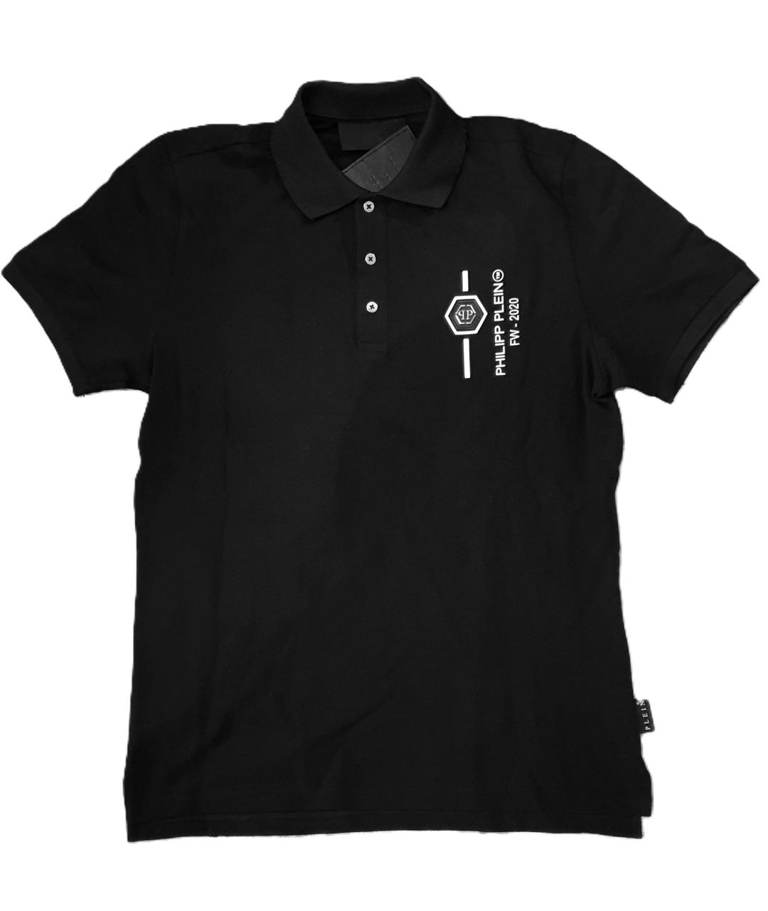 PHILIPP PLEIN Черное хлопковое поло с коротким рукавом, фото 3