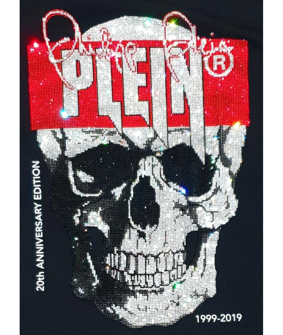 PHILIPP PLEIN Черное хлопковое поло с коротким рукавом, фото 2